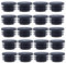 Bouchons Lamellaires, Ronds 20 mm, Paquet de 20, Embouts en Plastique de Haute Qualité pour Tubes en Acier et en Plastique, Couvre-Tuyaux Résistants aux Intempéries en Noir