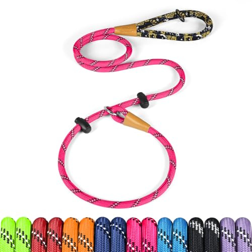 lynxking Slip-Leine mit Reflektion für Hunde | Geflochtenes, bequemes Seil für große, mittlere und kleine Hunde – ideal für Training und Spaziergänge
