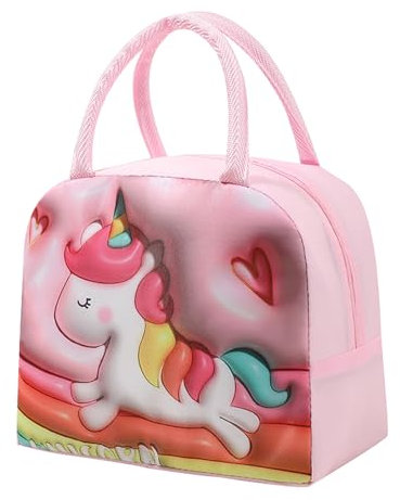 BSITSSS Rosa Bolsa Termica Porta Alimentos, Gran Bolsa Porta Alimentos, Loncheras de Trabajo Reutilizable, Bonito Saco Termico, Bolsa Isotermica Porta Alimentos para Trabajo, Clase, Viajes, Salidas