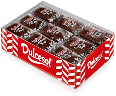 Cuadrados de Trufa y Chocolate Dulcesol - 36 Unidades - Envueltos Individualmente - Bizcocho Relleno de Trufa - Caja 2,7 kg