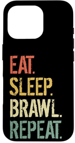 Eat Sleep Brawl Repeat Stars Lustiges Videospiel Hülle für iPhone 16 Pro