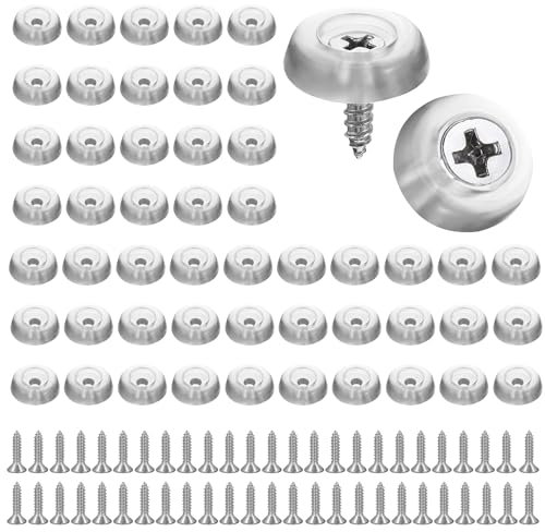 JJUNW Gummifüße Schraubbar, Transparente Möbelfüße mit Schrauben Schneidebretter Gummipuffer 16 mm Rund rutschfeste Gummifüße für Möbel Schreibtische Sofas Stühle Racks (50)
