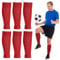 Peaken Football Sock Sleeve, 3 Pair Team Leg Sock Black Sock Sleeve Football for Football Running or Training Beginner (Adult, Red)