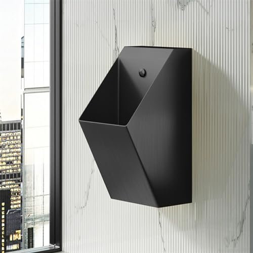 BGFYUSF Wand-Urinal aus Edelstahl mit Überlaufschutz， kommerzielles Spül-Urinal für Herren， vertikale Toilette für Zuhause， Hotel， Bar， Flughafen，Black-Urinal