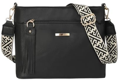 Gladdon Kleine Handtasche Damen,Mittelgroß Umhängetasche Veganes Leder Schultertasche Crossbody Bag Mehrere Fächertaschen mit Verstellbar Abnehmbar Breiter Gurt