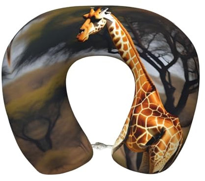 Ersdwre Afrika Giraffe Majestic Tree Reisekissen U-förmiges Nackenkissen mit Memory-Schaum für perfekte Camping Flugzeug Reisen