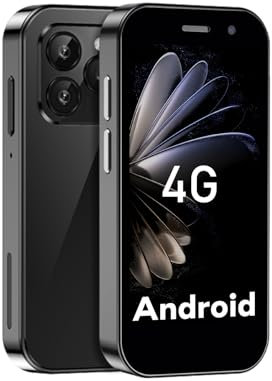 ZOKOE Mini teléfono inteligente para niños, pantalla de 3 pulgadas, 2000 mAh, 2.0 + 5.0 MP, desbloqueo facial 4G, teléfono sin contrato (negro, 2 GB + 16 GB)