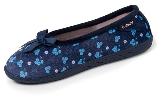 Isotoner - Zapatillas zapatillas de bailarina para mujer, ultra cómodas, suela con memoria de forma, Liberty Azul, 38 EU