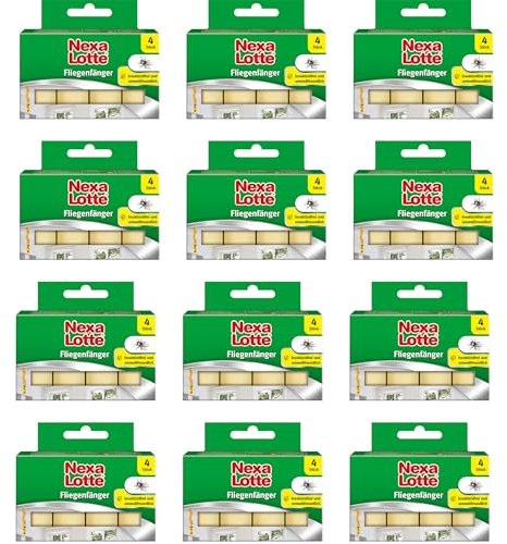 48 Stück Nexa Lotte Fliegenfänger Großpackung 12x4 Fliegenfänger
