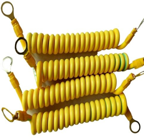 Cable espiral de alambre telescópico, 5 cables espirales de 2,5 mm cuadrados, cable de tierra espiral de cobre puro for uso doméstico, cable flexible con núcleo multifilar.(2.5mm2 5PCS Straight line 1