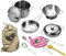 Sanfiyya Kids Finge Giocattoli da Cucina, 12 Articoli pentole e padelle in Acciaio Inossidabile, Utensili da Cucina in Metallo con Borsa per Bambini per Bambini
