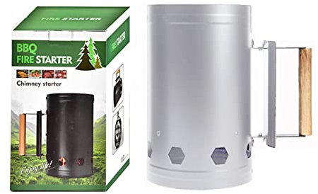 CHICIRIS Rapid Fire Starter Peut Démarrer à Feu Rapide Bodet Fast Ignition Bucket en Acier Inoxydable Chigne de Cheminée avec Entrée de Vent pour Le Barbecue Extérieur Camping (White)