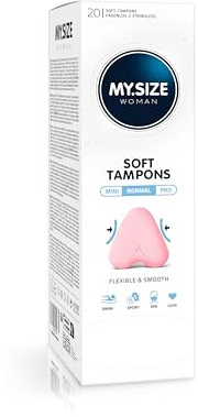 MY.SIZE Woman Soft Tampons NORMAL, 20 Stück, fadenlose Tampons für Sport, Love und Spa