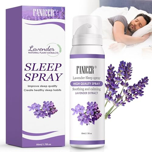50ml-Lavendelspray für Kopfkissen,Beruhigendes Einschlafspray,Entspannung-Beruhigung - für Yoga, Ideal als Raumspray & Kissenspray für erholsamen Schlaf, Einschlafspray & Schlafspray