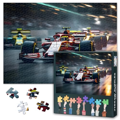 1000 Piece Jigsaw Puzzle for Adults - Racing Cars Speeding 50x70cm | For racing and car lovers; 1000-piece jigsaw for focused downtime, gifting, or game room display