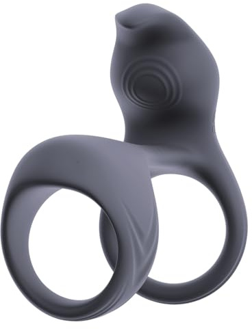 Beau Coeur Vylor - intensive Penismanchette mit Klitoris-Vibrator, für doppelten Paarspaß, mit 10 Vibrationsmodi, Rutschfest, in Schwarz
