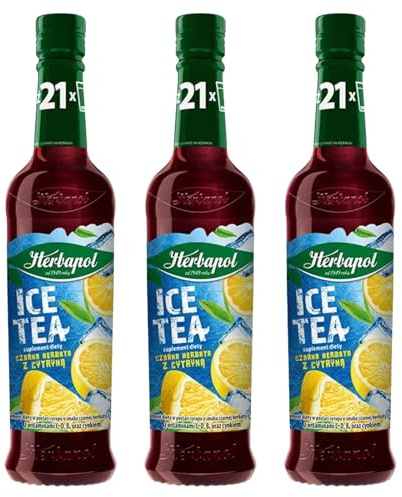 Herbapol Eistee Zitrone Sirup 3x 420ml - Ice Tea Getränkesirup für Wasser