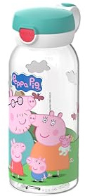 Mepal - Trinkflasche mit Klappdeckel Campus - Deckel springt per Knopfdruck auf - Trinkflasche Kinder Kohlensäure Geeignet - Auslaufsicher und Spülmaschinengeeignet - 600 ml - Peppa Pig