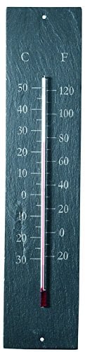 Esschert Thermometer aus Schiefer, rechteckig, grau, LS008
