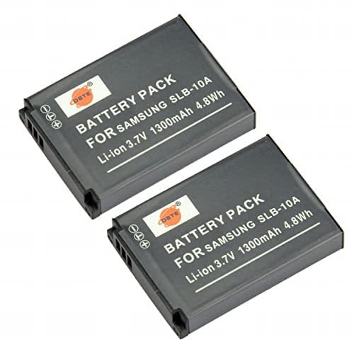 DSTE® 2x SLB-10A Rechargeable Li-ion Battery for Samsung P800 P1000 PL50 PL51 PL55 PL60 PL65 PL70 SL102 SL202 SL310 SL420 SL502 SL620 SL720 SL820 TL9 WB150F WB250F WB350F WB500 WB550 WB750 WB800F WB850F WB1100F WB2100 ES50 ES55 ES60 EX2F HMX-U10 HMX-U20 HZ10W HZ15W IT100 L100 L110 L200 L210 L310W M100 M110 M310W NV9 Digital Camera as Samsung SLB10A