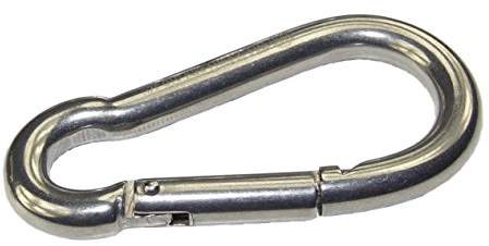 KAMERO 10 Stück Edelstahl V4A, Karabinerhaken 5x50mm, rostfrei, Karabiner, Schnapper,