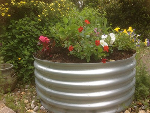 Garden Raised bed metal galvanised steel circular 90 cm diameter planter no base