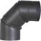 FIREFIX R150/B Ofenrohrbogen aus 2 mm starken Stahl (Rauchrohr) in 150 mm Durchmesser, für Kaminöfen und Feuerstellen, Senotherm, schwarz, 0-90 Grad verstellbar, mit Reinigungstür