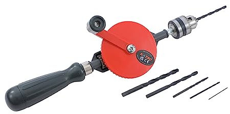 KATSU Chignole Manuelle, 1/4 (0,6-6mm) Capacité Précision Mandrin, Perceuse Manuelle à Double Pignon pour Le Poinçonnage de Carte de Circuit Acrylique en Plastique en Bois 313013