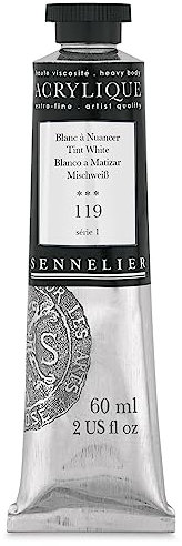 Sennelier extra-fine Artist acryliques Teinte blanc 60 ml Peinture acrylique