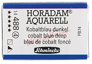 Schmincke – HORADAM® AQUARELL - feinste Künstler-Aquarellfarben, 488 Kobaltblau dunkel, 14 488 043, 1/1 Näpfchen