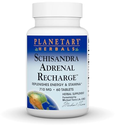 Planetary Herbals Schisandra Adrenal Complex 710mg with Yam Rhizome, Poria Sclerotium & More - 60 Tablets