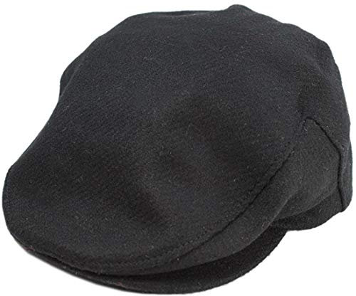 Irish Hats for Men John Hanly Herren Irish Flat Cap 100% Wolle Schwarz Made in Ireland - Schwarz - Groß