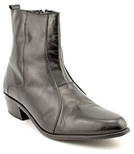 Stacy Adams Santos Plain Toe Side Zip Boot Black Leather 11 D (M)