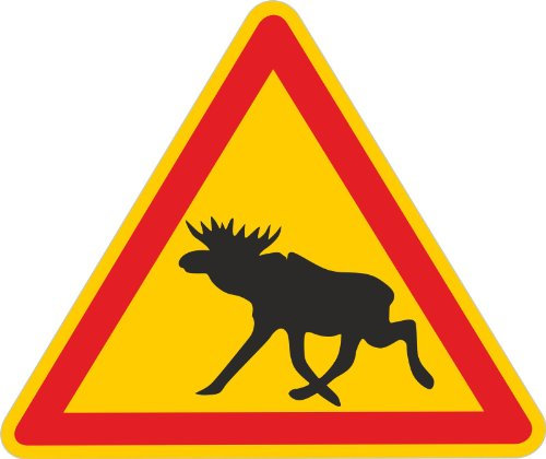 Aufkleber Achtung Vorsicht Elch, 8 cm, PVC Sticker selbstklebend