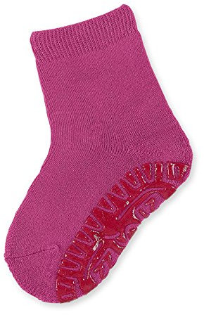Sterntaler Fli Fli SOFT uni - Mädchen Fliesen Flitzer einfarbig - warme Kinder Stoppersocken mit Innenfrottee - elastische, hautsympathische Kinder Strümpfe mit Anti-Rutsch-Sohle, magenta, Größe 32