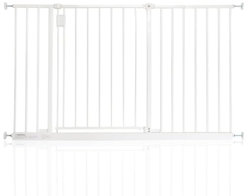 Safetots Extra Wide Hallway Gate, 122cm - 128cm, White, Pressure Fit Baby Gate, Safety Barrier for Hallways and Wide Spaces, Easy Installation