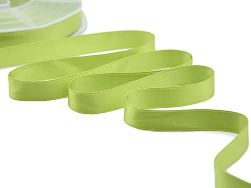 Furlanis - Cinta De Raso De Doble Cara, Decoración de Regalo Cajas Flores Boda Navidad, Tela Italiana - Verde Pistacho, 16 mm x 50 m