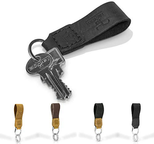 Tumatsch Schlüsselanhänger Chiang Mai aus Echt-Leder, Fair-Trade (Schwarz)