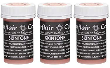 Sugarflair Pink Honey Pastel Food Colouring Paste, Highly Concentrated for Use with Sugar Pastes, Buttercream, Royal Icing or Cake Mix, Subtle Colour Dye - 25g (Pack of 3)