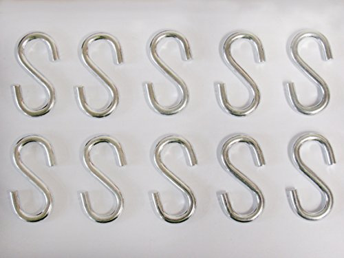 Secure Fix Direct S Shaped Hooks for Hanging x10 (49MM x 5MM Zinc Plated Steel)
