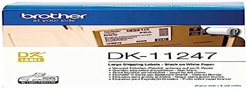 Brother DK-11247 selbstklebende Einzeletiketten (103 mm x 164 mm, geeignet für QL-1050, QL-1050N, QL-1060N, QL-1100, QL-1110NWB) schwarz auf weiß (Papier)