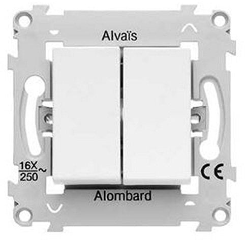 SCHNEIDER ALB81056 - Double va et vient blanc sans plaque fixation vis Alvais