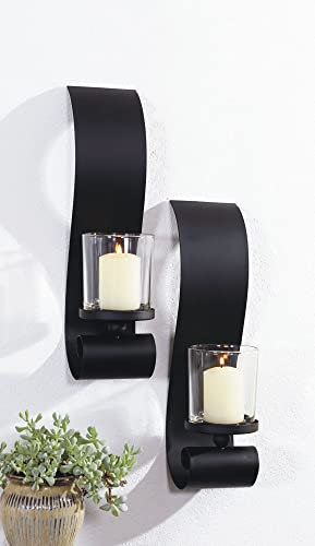 Benelando Wandkerzenhalter mit Windlichtern aus Glas (2)