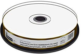 MediaRange: CD-R 700MB 80 Min 10er-Pack, 52x, Inkjet bedruckbar weiß | 10er-Pack | 700MB | 52x Schreibtempo | Cakebox | Inkjet bedruckbar