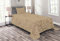 ABAKUHAUS Beige Tagesdecke Set, Damast-Blumen Victorian, Set mit Kissenbezug Feste Farben, für Einzelbetten 170 x 220 cm, Beige