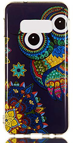 DasKAn Leuchtend Silikon Hülle für Samsung Galaxy S10e,Fluoreszierend Licht im Dunkeln Süße Tiere Eule Bunt Muster Ultra Dünn Weich Gummi Rückseite Handytasche Stoßfest Flexibel TPU Schutzhülle,#5