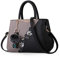 NICOLE & DORIS Handtaschen Damen modische Damenhandtaschen taschen Damen Umhängetaschen mit Blumenmuster Spleiß Farbe Grau