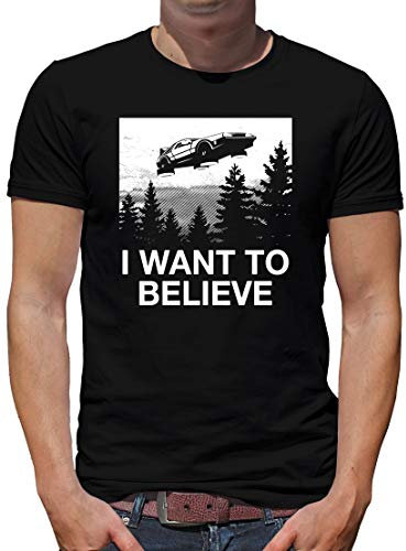 TShirt-People I Want to Believe Delorean T-Shirt Herren XXL Schwarz