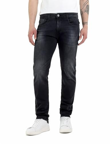 Replay Herren Jeans Anbass Slim-Fit mit Comfort Stretch, Dark Grey 097 (Grau), 34W / 32L