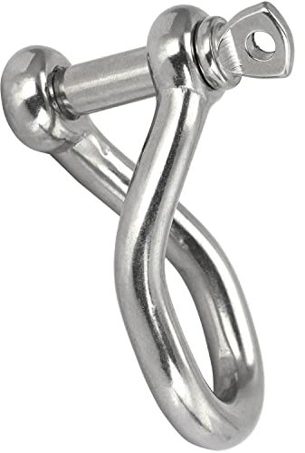 FASTON® Schäkel gedreht D=6 Edelstahl A4 V4A (5 Stück) gedrehte Form Scheakel Drehschäkel Verbinder Rostfrei